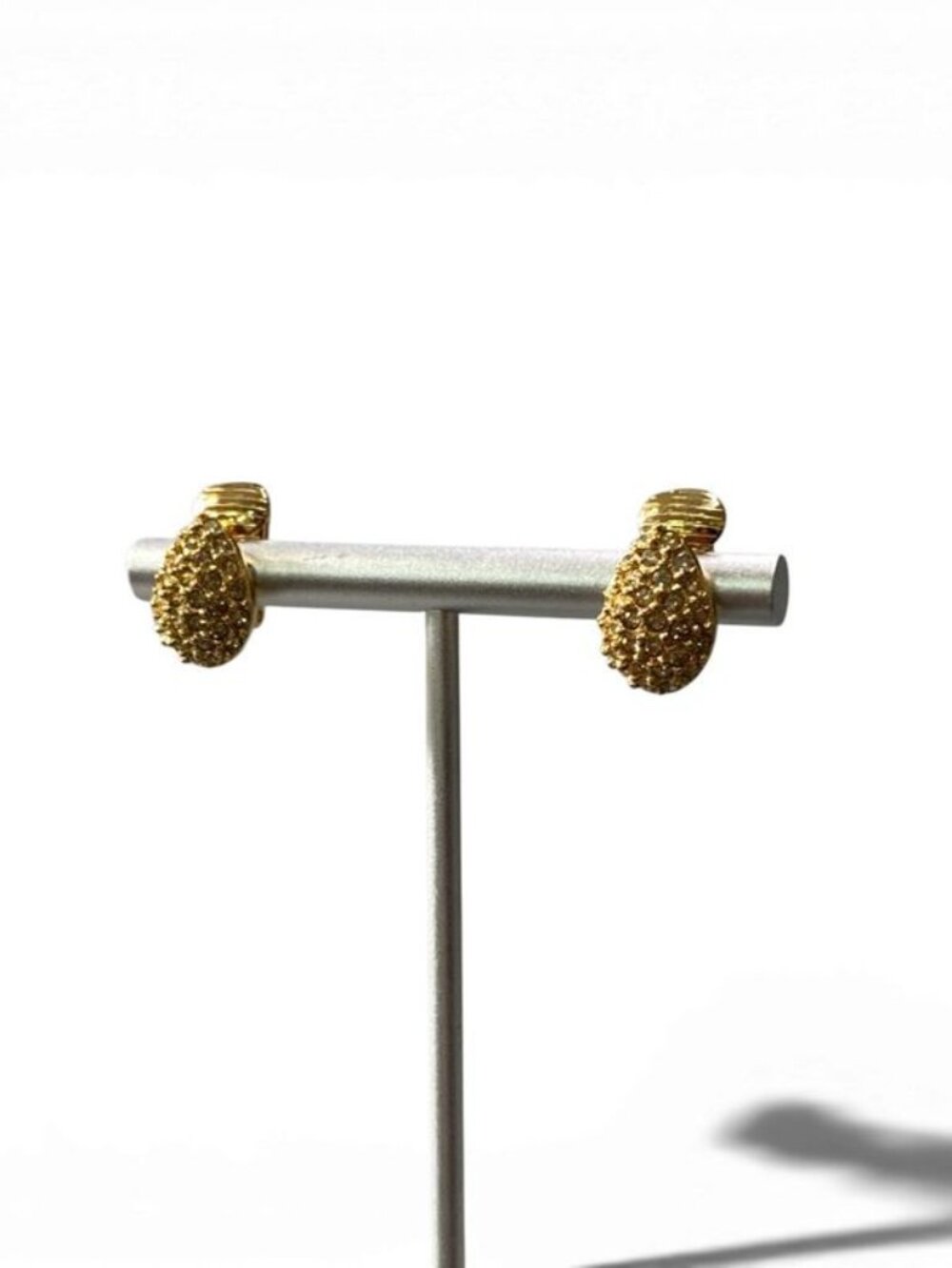 Dior C4 Drop Luxury Earrings Gold Rhinestone - Picture 2 of 7